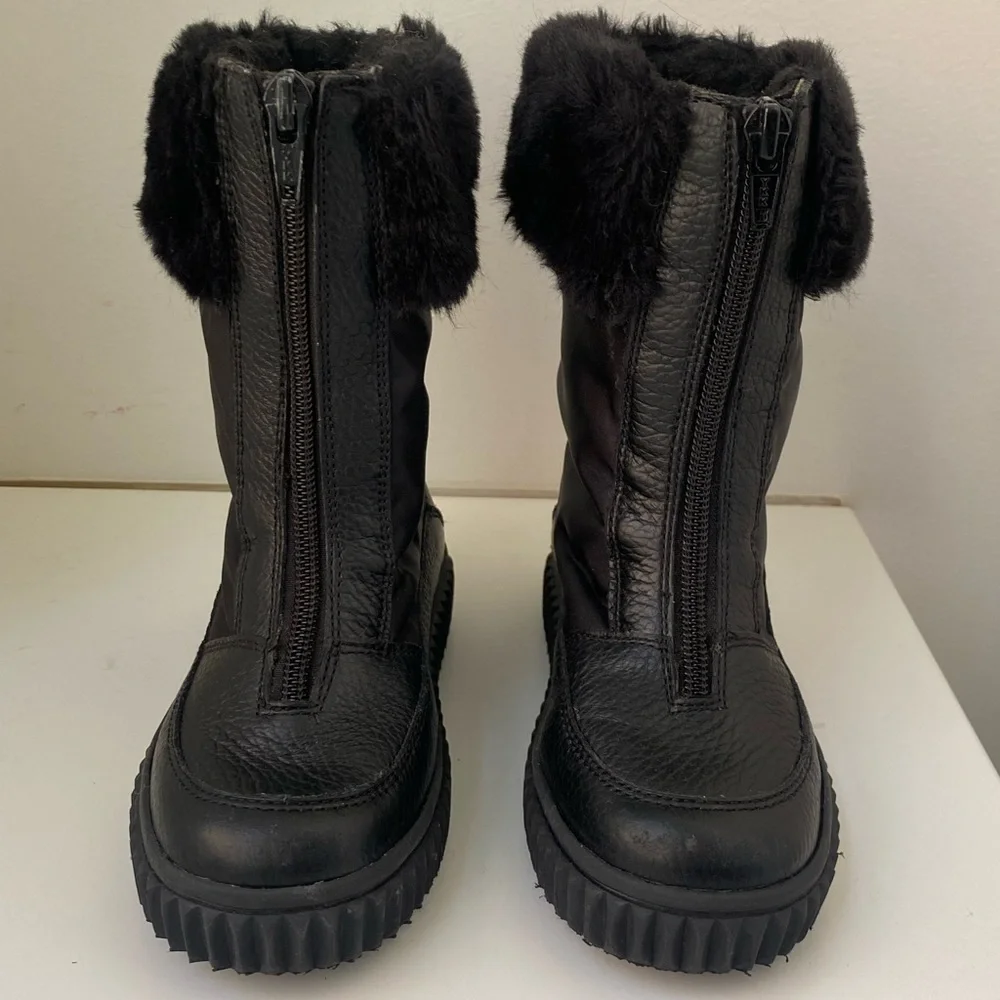 NATURINO Girls Black Rainstep Snow Boots - Size 27